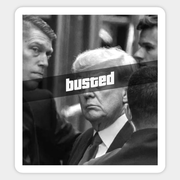 Trump GTA Busted Sticker by MAR-A-LAGO RAIDERS